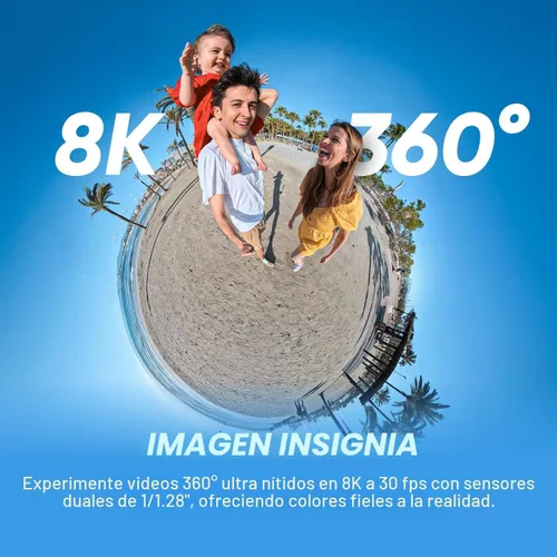 Miniatura 2 de Insta360 X5 Essentials - Cámara de acción impermeable 8K 360 El paquete incluye selfie Stick, batería extra, funda de carga rápida de utilidad