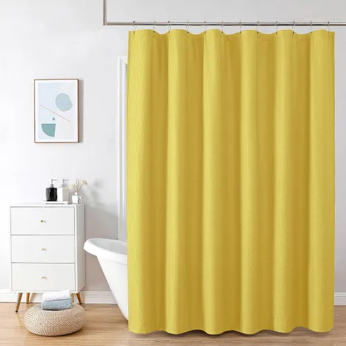 Miniatura 13 de OVZME Berry - Cortina de ducha extralarga verde de 96 pulgadas, cortina de baño de tela con textura en relieve 3D, cortina de baño grande para Verde