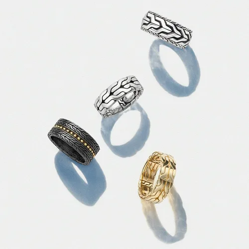 Miniatura 7 de John Hardy Anillo clásico de plata para hombre, 0.315in