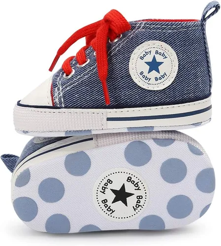 Miniatura 98 de KIDSUN zapatos deportivos altos hasta el tobillo para bebés, niños y niñas con suela antideslizante, suaves, para recién nacidos, zapatos