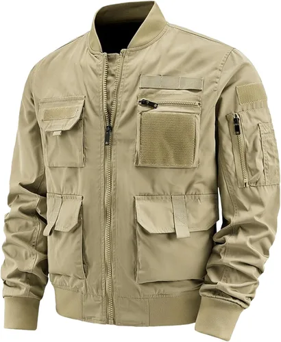 Miniatura 8 de Chaqueta bomber acolchada para hombre, chaqueta militar de vuelo para hombre, chaquetas casuales de otoño, ropa de abrigo ligera de invierno