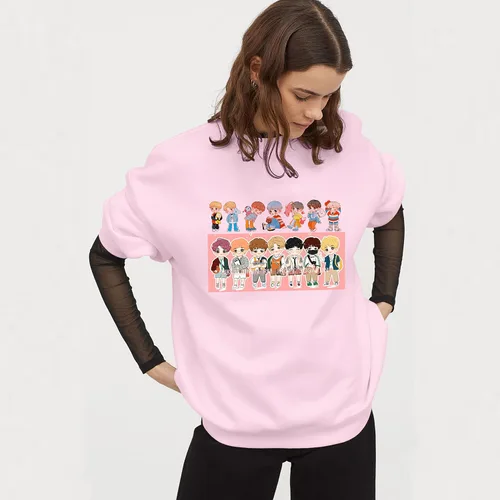Miniatura 2 de Sudadera corta de manga larga con estampado de letras para mujer