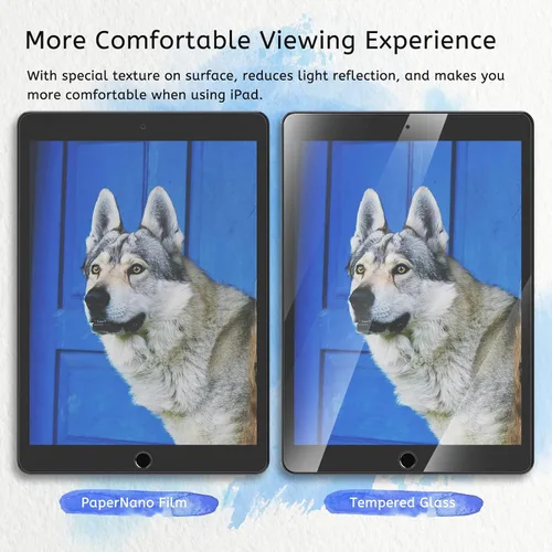 Miniatura 5 de MOBDIK Paquete de 2 protectores de pantalla Paperfeel compatibles con iPad Air 3 2019/iPad Pro 10.5 2017, película mate, antirreflejos, menos