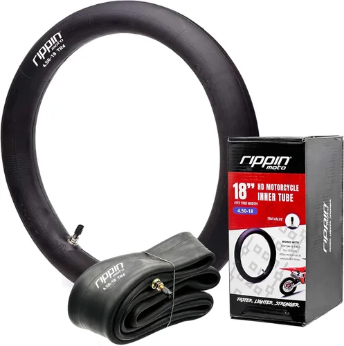 Rippin Moto Tubo interior de motocicleta resistente 110/100-18 (4.50 x 18) de 0.118 in de grosor, 100% caucho natural, válvula TR4, se adapta a