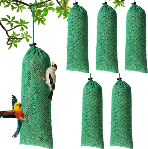 Miniatura 12 de Weewooday 6 Piezas Alimentador de Calcetín para Pinzón Calcetines de Cardo Alimentador de Pájaros Saco Instantáneo de Semillas para Colgar al Aire