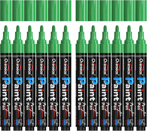 Miniatura 14 de Overseas Bolígrafos de pintura dorada, marcadores permanentes de pintura acrílica, paquete de 12 unidades, a base de agua, secado rápido, marcadores