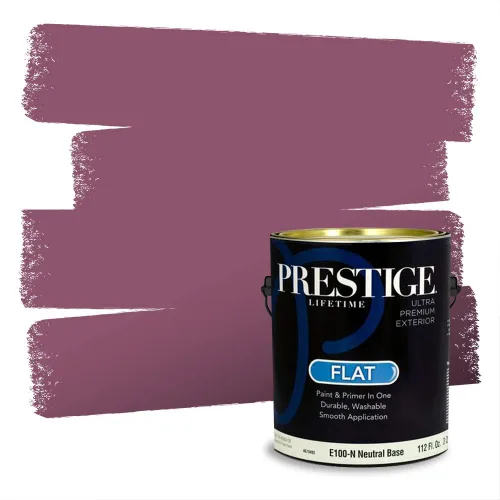 Miniatura 451 de Prestige Paints Pintura exterior e imprimación en uno, 1 galón, plano, coincidencia comparable de Valspar* Amber Rose*