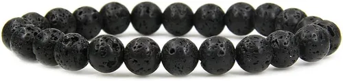 Miniatura 30 de Amandastone Pulsera elástica de cuentas redondas de 0.315 in con piedras preciosas naturales de 7 pulgadas