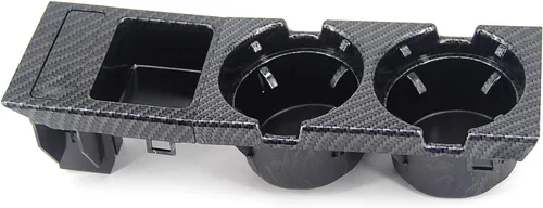 Portavasos para BMW E46 Serie 3 1998-2005 Reemplazo para consola central delantera Reemplazar 51168217953 (fibra de carbono)