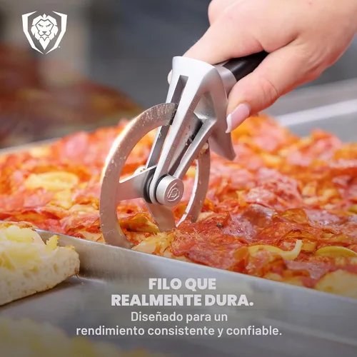Miniatura 2 de Dalstrong Orbit Razor - Rueda cortadora de pizza, acero inoxidable #304 de 0.079 in, giratoria de tres radios, mango G-10, para pizza casera, pan