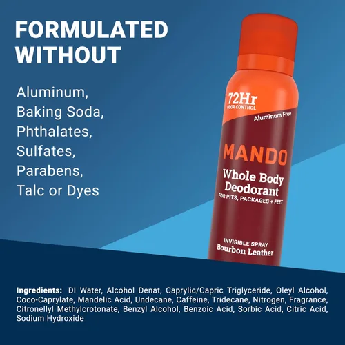 Miniatura 4 de Mando Desodorante de cuerpo entero para hombres – Desodorante en aerosol invisible – Control de olores de 72 horas – Fórmula de baja irritación