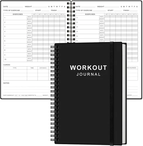 Miniatura 14 de Diario de fitness simplificado para mujeres y hombres, diario/planificador de entrenamiento A5 diario de registro de ejercicios para pérdida