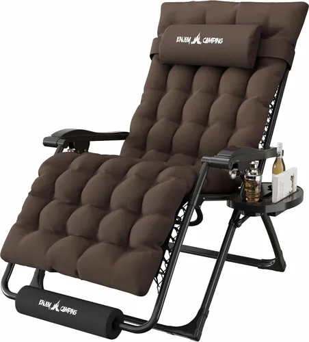 Miniatura 10 de Amopatio Silla de gravedad cero de gran tamaño, silla reclinable de 29 pulgadas de ancho, con bloqueo y reposapiés mejorados, soporte para tazas