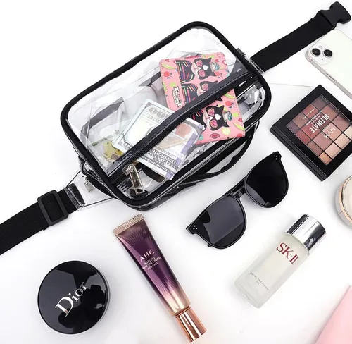 Miniatura 5 de BEUTEY Riñonera transparente aprobada para estadios, bolsa transparente para mujeres y hombres, pequeña bolsa cruzada transparente aprobada