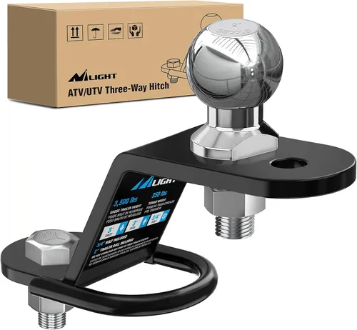 Miniatura 11 de Nilight Soporte de enganche múltiple 3 en 1 ATV UTV con bola de 2 pulgadas nominal de 2000 libras, se adapta a la correa del cabrestante receptor