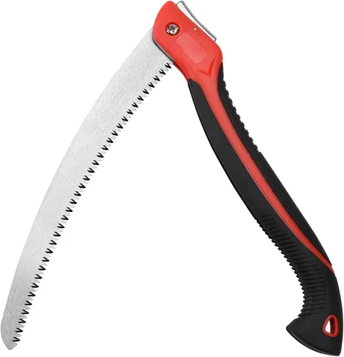 Miniatura 8 de Sierra de poda resistente de 8 pulgadas, sierra de mano plegable con hoja curvada SK5, dientes de afeitar de triple corte utilizados para árboles