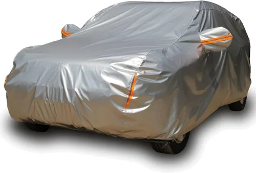 Miniatura 10 de Tecoom Funda resistente de múltiples capas para automóvil, para todo tipo de clima, impermeable, resistente al viento, reflectante, nieve, sol