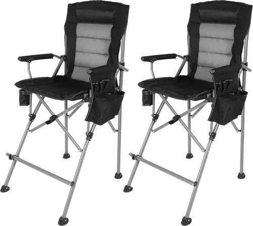 Miniatura 12 de Sillas plegables extra altas Stonehomy para adultos 330lbs, sillas director plegables de altura de barra portátiles para acampar al aire libre