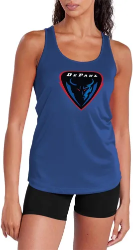 Miniatura 218 de Camiseta deportiva sin mangas oficial de NCAA Collegiate para mujer, con espalda cruzada, colección con logotipo primario