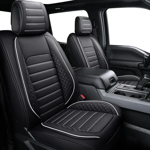 Miniatura 7 de YIERTAI Fundas de asiento de coche para asientos delanteros F150 2009-2022 y 2017-2022 F250 F350 F450 2017-2022 protectores de cojín de cuero