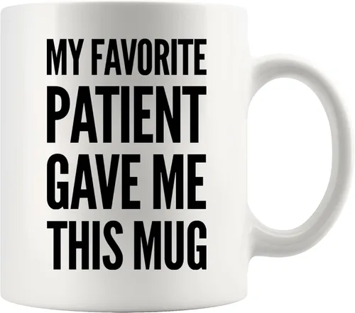 Miniatura 9 de Taza de cerámica con texto en inglés My Favorite Patient Gave Me This para el doctor de familia, regalo de agradecimiento para enfermera, doctorado