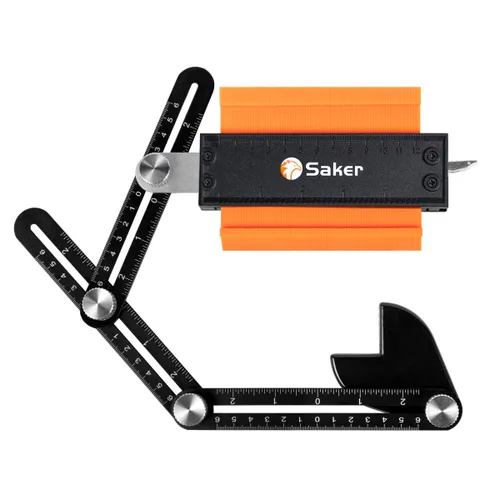 Miniatura 11 de Saker Medidor de contorno, duplicación, bloqueo ajustable, copia con precisión forma irregular, trazado de carpintería irregular, herramienta