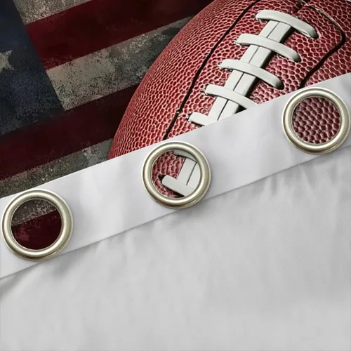 Miniatura 5 de Cortinas de ventana con bandera estadounidense, cortinas de fútbol para niños, 42 pulgadas de ancho x 84 pulgadas de largo, tratamientos de ventana