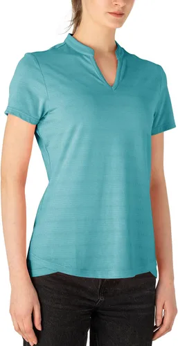 Miniatura 7 de Gopune Polo de golf con cuello en V para mujer, sin cuello, manga corta, ligera, de secado rápido, camisetas de tenis para correr