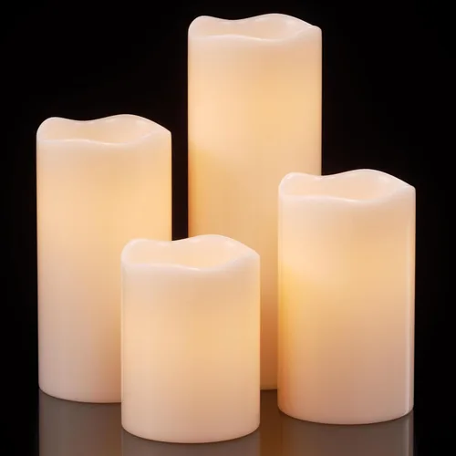 Miniatura 12 de Eldnacele Velas LED parpadeantes sin llama impermeables para exteriores con temporizador remoto, funciona con pilas, velas de plástico con mecha 3D