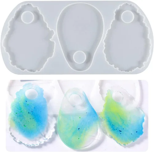 Miniatura 4 de Resina epoxi de cristal, encaje irregular, abrasivo, etiqueta grande, colgante de silicona, paleta de paleta de líquidos, silicona