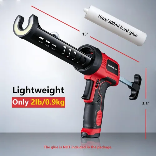 Miniatura 5 de Pistola de calafateo MARSOSAUR, pistola eléctrica antigoteo con empuje de 300 KG, pistola de silicona inalámbrica con tecnología de flujo constante