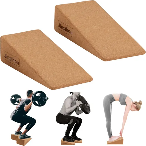 Bloque de Cuña para Sentadillas Tabla Inclinada Antideslizante Estirador de Pantorrillas, 2 piezas Estirador de Tobillo Rodilla Pierna, Rampa