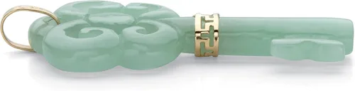 Miniatura 2 de PalmBeach - Colgante de llave de jade verde genuino de oro amarillo de 10 quilates (1.417 in), Metal, Jade