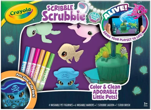 Miniatura 2 de Crayola Scribble Scrubbie Glow Lagoon Pets, Juguetes de animales marinos, regalos para niños y niñas, 3+