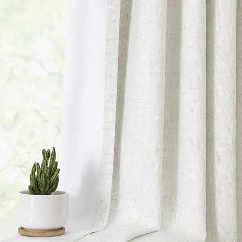 Miniatura 13 de Central Park Paneles de cortinas plisadas opacas con textura de lino, con aislamiento térmico y pestaña trasera, para sala de estar o dormitorio
