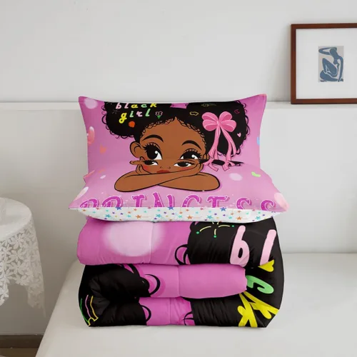 Miniatura 47 de Erosebridal Juego de ropa de cama de princesa de ballet, tamaño Queen, juego de edredón de 3 piezas para niñas bailarinas de ballet, lindo juego