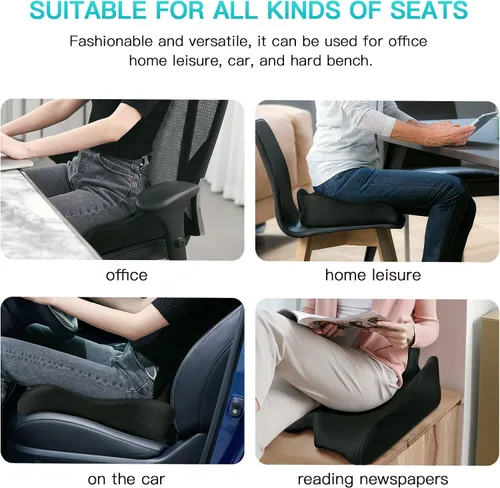 Miniatura 6 de Benazcap Cojín de asiento de espuma viscoelástica estándar para silla de oficina Alivio de la presión, ciática y dolor de coxis Almohadilla