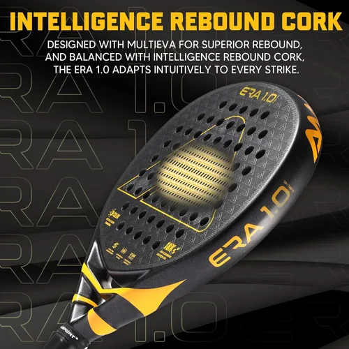 Miniatura 5 de AMA SPORT ERA 1.0 Raqueta de pádel con superficie de fibra de carbono con núcleo de espuma EVA Memory Flex Raqueta de pádel ligera de potencia