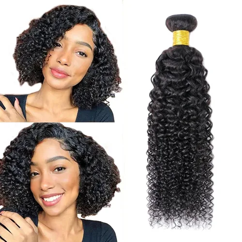 Miniatura 7 de Paquetes de cabello afro rizado y kinky, extensiones de cabello humano de 8 pulgadas, tejido rizado sin procesar, doble entretejido, virgen