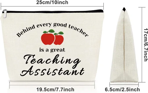 Miniatura 4 de Sazuwu Bolsa de maquillaje para profesores, Detrás de cada buen maestro hay un gran asistente de enseñanza, Impreso/Gráfico