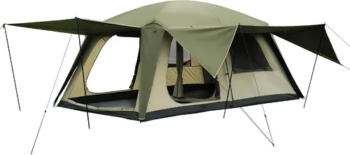 Miniatura 10 de Vidalido Tienda de campaña para 8-10 personas con 3 puertas y 2 habitaciones, tiendas de campaña grandes tipo cabaña familiar, tienda de campaña