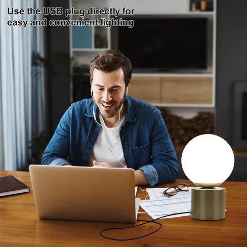 Miniatura 3 de Lámparas de mesa pequeñas modernas, LED regulables con 3 colores, lámpara de mesa dorada para dormitorio, sala de estar, mesita de noche