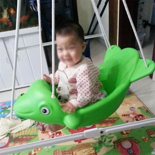 Miniatura 3 de Dolphin - Asiento de columpio para niños pequeños para interiores y exteriores, silla colgante de plástico para patio trasero exterior