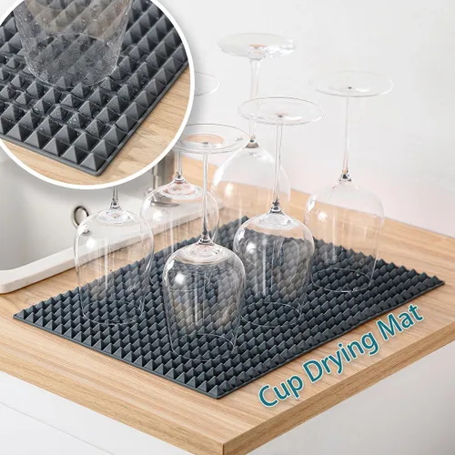 Miniatura 3 de Colinda Alfombrilla de silicona para secar platos y tazas, salvamanteles extra grandes para platos calientes, ollas calientes y almohadillas de gran