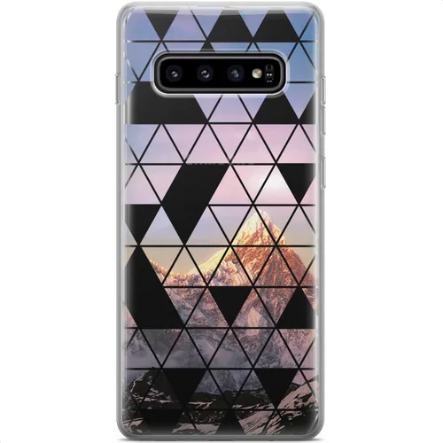 Mertak Funda compatible con Samsung Galaxy A73 A72 5G A71 A70 A53 A52 A32 A50 A21s diseño de montaña triángulos protectora TPU silicona delgada