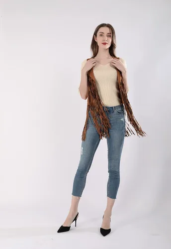 Miniatura 4 de Nuevo chaleco sin mangas con borlas y flecos, chaqueta de chaleco, chaqueta para exteriores