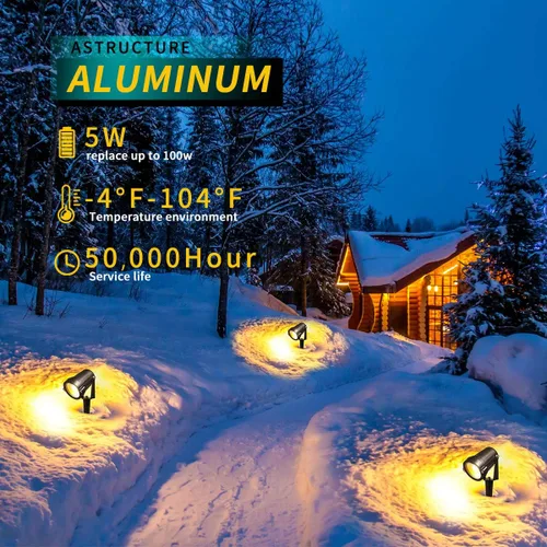 Miniatura 4 de Luces LED de paisaje, 5 W 120 V CA para caminos al aire libre, jardín patio, luz de inundación impermeable IP65, foco al aire libre con estaca