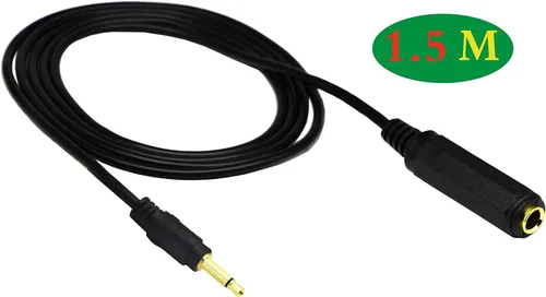 Miniatura 3 de Chapado en oro de 0.138 in mono 1/8 pulgadas audio macho a 0.250 in 1/4 pulgadas hembra adaptador de cable convertidor (4.9 ft/5 pies)