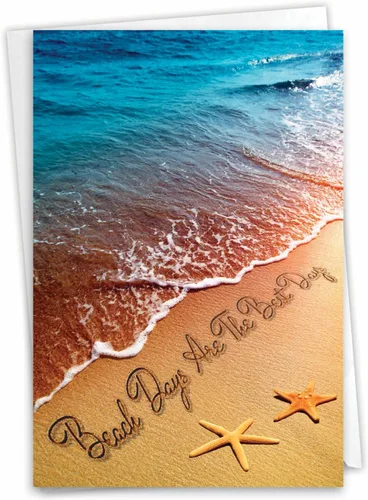 Miniatura 8 de The Best Card Company - 1 Tarjeta en blanco para todas las ocasiones - Tarjeta de notas del océano tropical con sobre - Life's a Beach A C6328AOCB