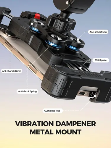 Miniatura 2 de Bovemanx Soporte de teléfono para motocicleta, [150 mph viento anti-vibración] [7.2 pulgadas compatible con teléfono grande] Soporte para teléfono
